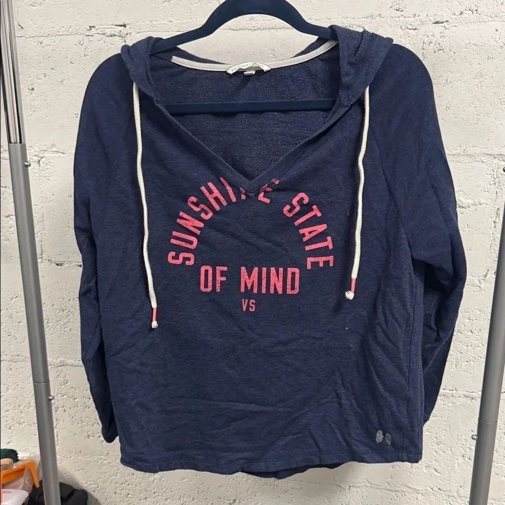 Victoria's Secret Navy Hoodie Sunshine State of Mind Size XS Like New